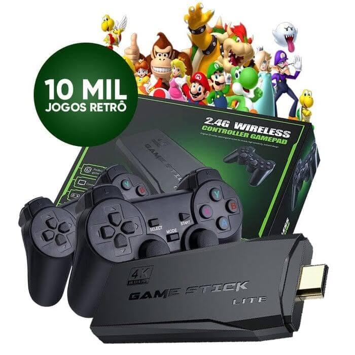 Game Stick 4k com 2 Controles e 11.420 JOGOS