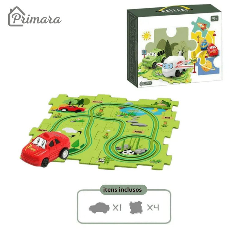 Pista Carkids - Carrinho Elétrico com Trilha Educativa + Acessórios de Brinde - Loja Primara