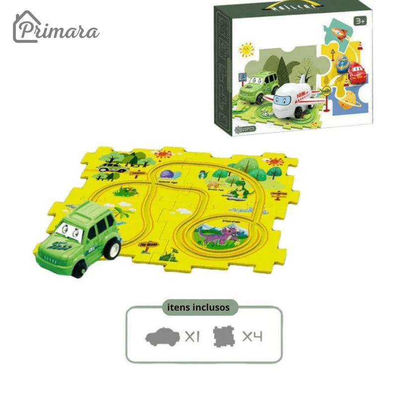 Pista Carkids - Carrinho Elétrico com Trilha Educativa + Acessórios de Brinde - Loja Primara