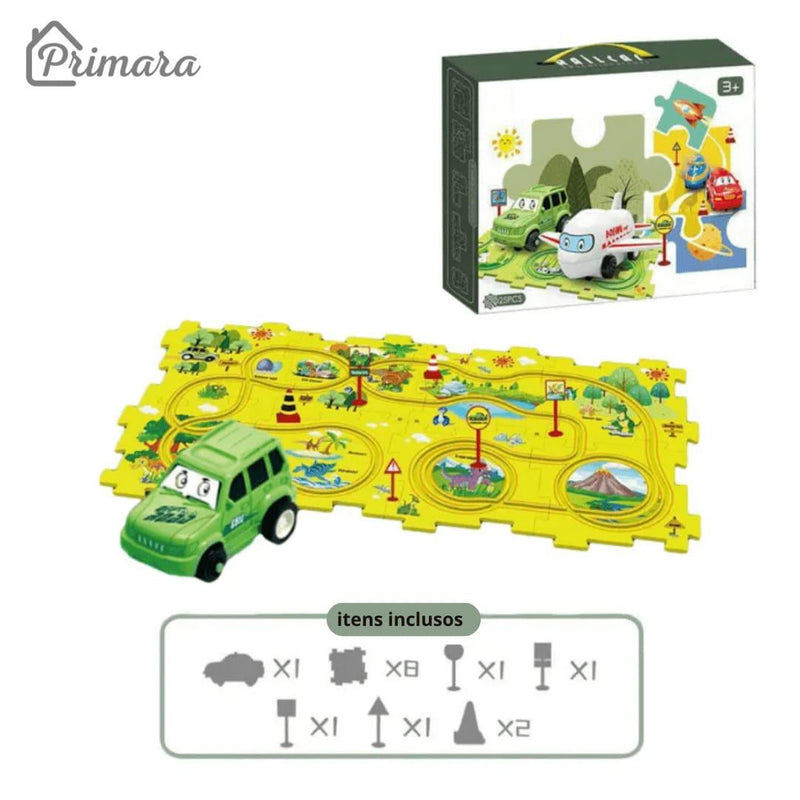 Pista Carkids - Carrinho Elétrico com Trilha Educativa + Acessórios de Brinde - Loja Primara